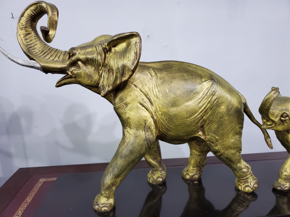 Irénée Rochard French Art Deco Strowling Elephants c1920s View III