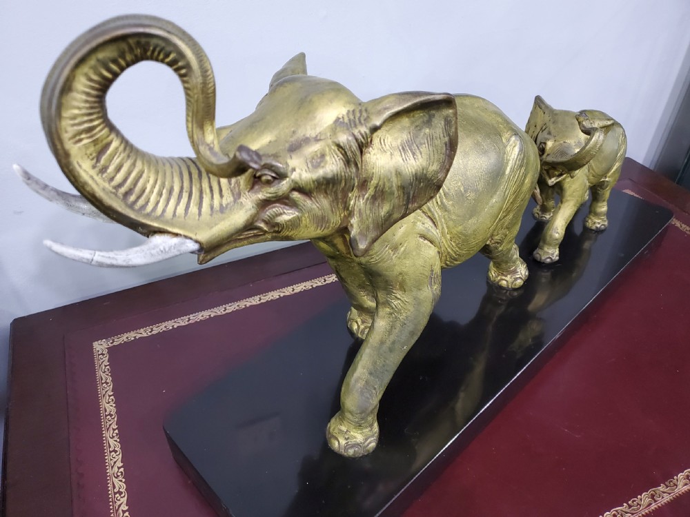 Irénée Rochard French Art Deco Strowling Elephants c1920s View IV