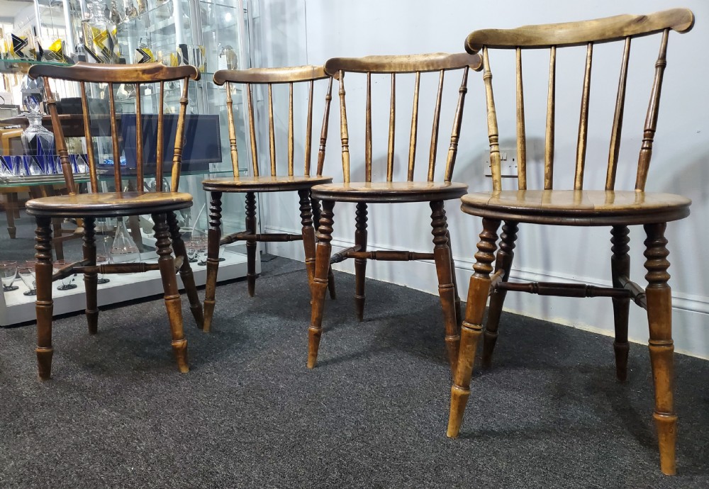x4 Swedish Ibex Style Penny kitchen Chairs c1880