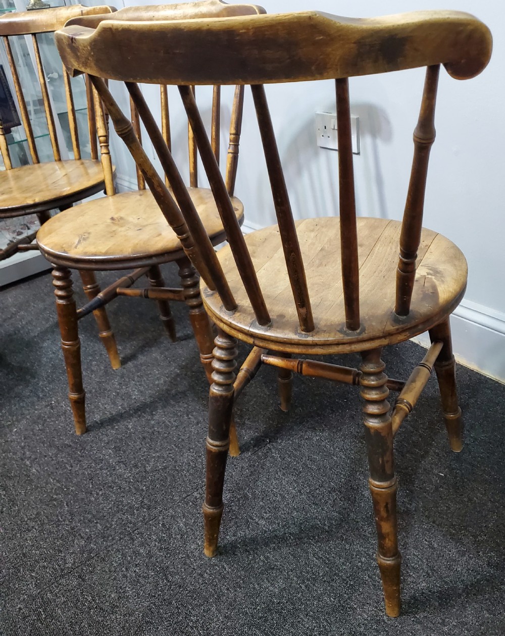 x4 Swedish Ibex Style Penny kitchen Chairs c1880 View VII