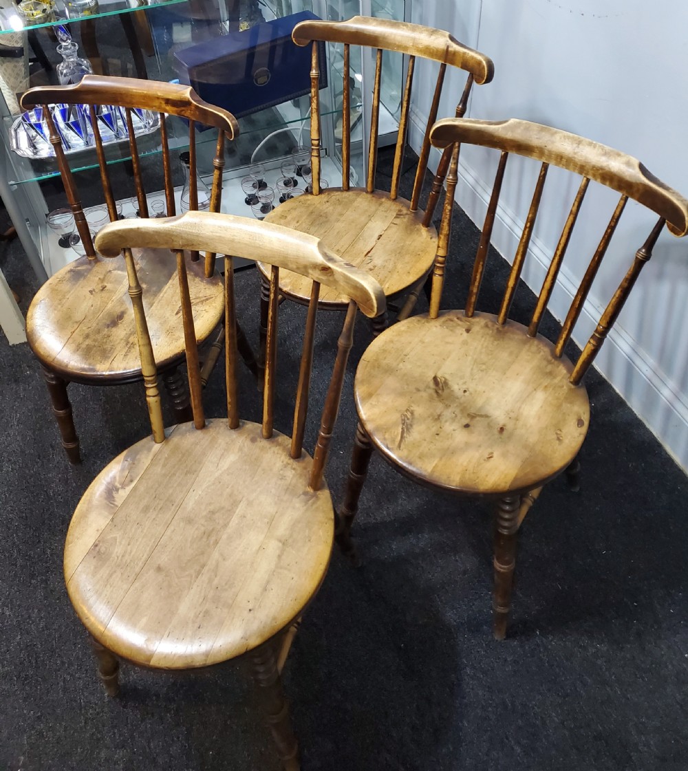 x4 Swedish Ibex Style Penny kitchen Chairs c1880 View VIII