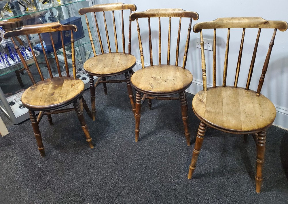 x4 Swedish Ibex Style Penny kitchen Chairs c1880 View IX
