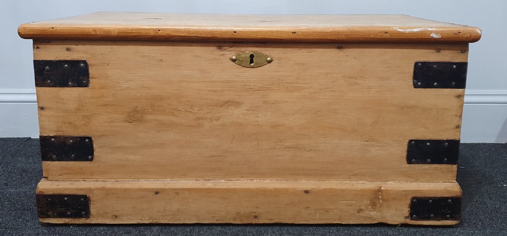 Victorian Pine Chest/ Blanket Box/ TV Stand/ Coffee Table 19th Century View III
