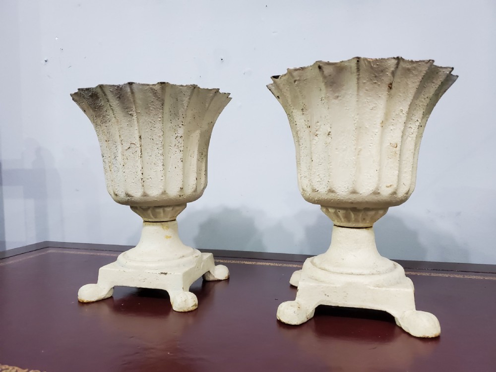 Pair of Small French Fluted Garden Planters, 19th Century View III
