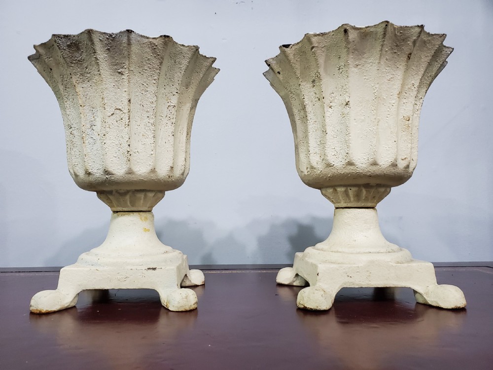 Pair of Small French Fluted Garden Planters, 19th Century View IV