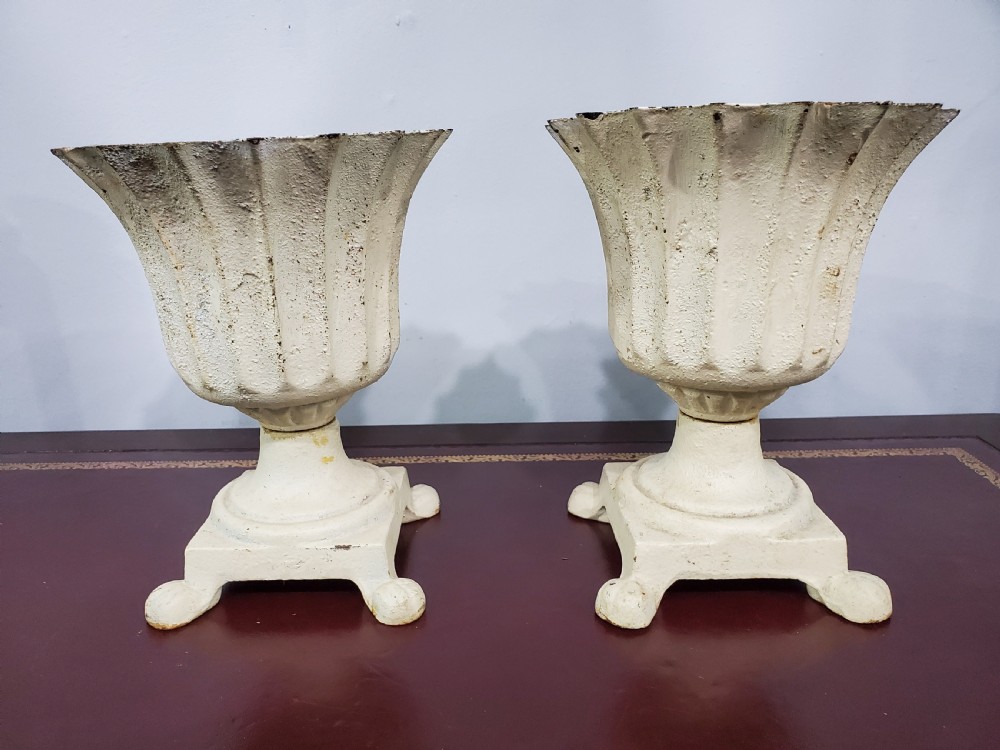 Pair of Small French Fluted Garden Planters, 19th Century View V