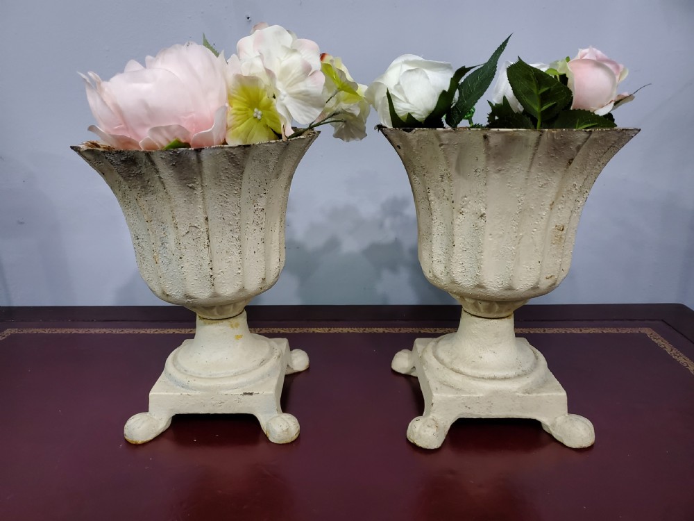 Pair of Small French Fluted Garden Planters, 19th Century View VIII