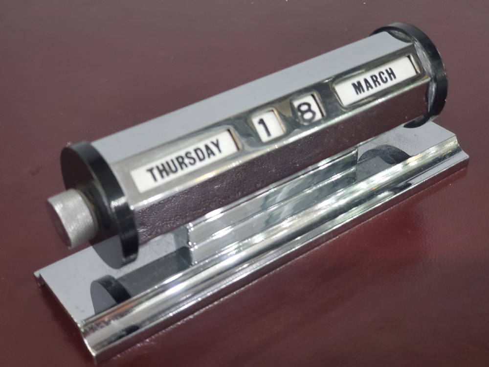 Art Deco Chrome Plated Perpetual Calendar c1930 View II
