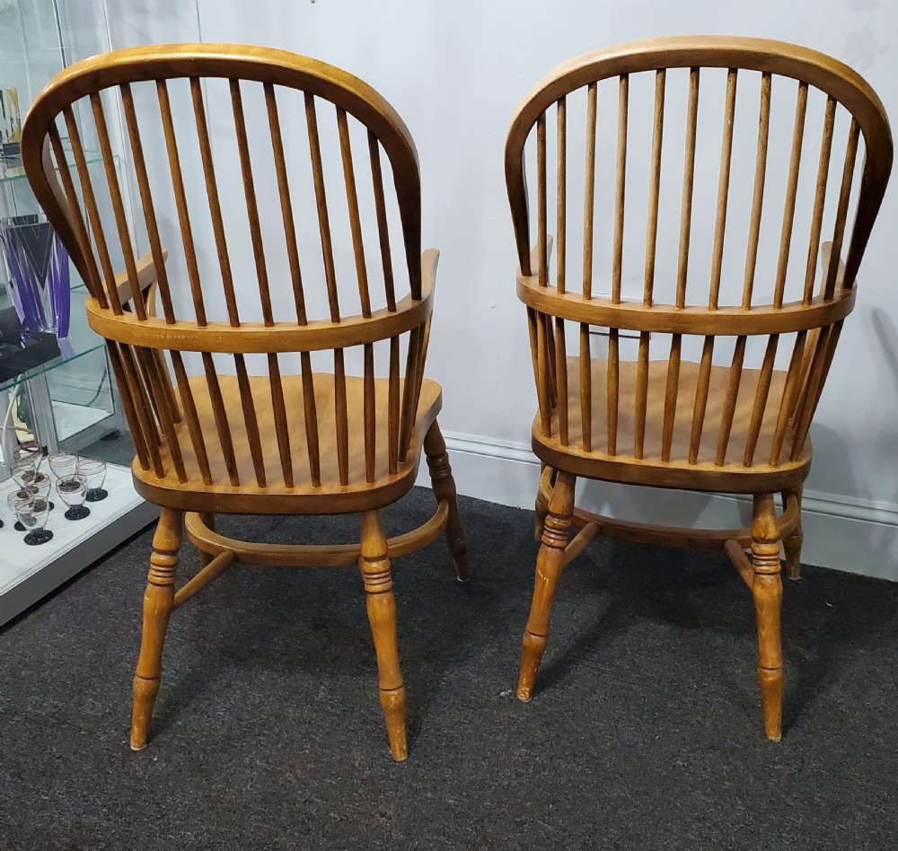 Pair Early 20th Century Elm Windsor Chairs View IV