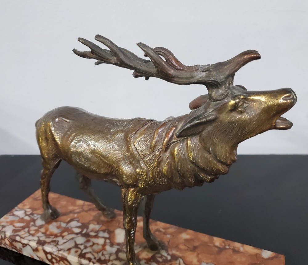 French Art Deco Stag c1930 View V