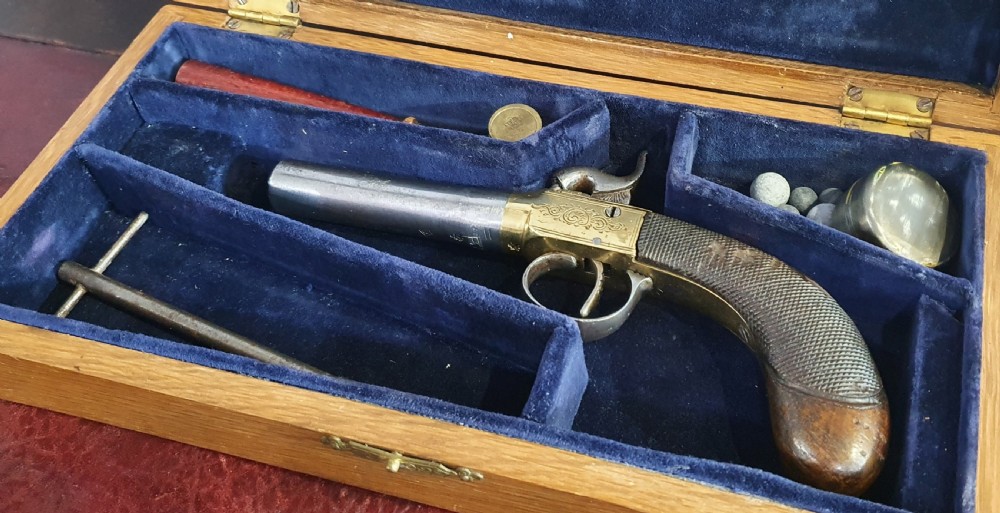 Boxlock Percussion pistol set Mid 19th Century View V