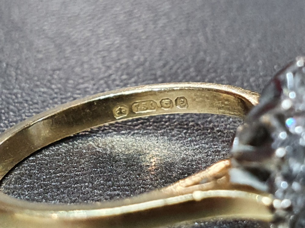 Fiery Opal & Diamond Halo on 18ct Gold Band - size K 1/2 View III