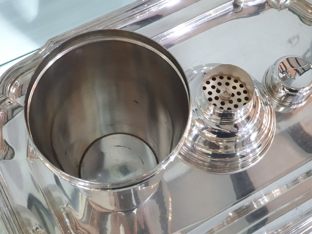 Rare Art Deco Silver Plated Cocktail Shaker James Dixon & Sons for DUNHILL c1930 View II
