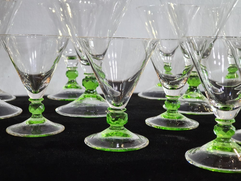 Art Deco Martini & Aperitif Drinking Glasses Set c.1930 View III