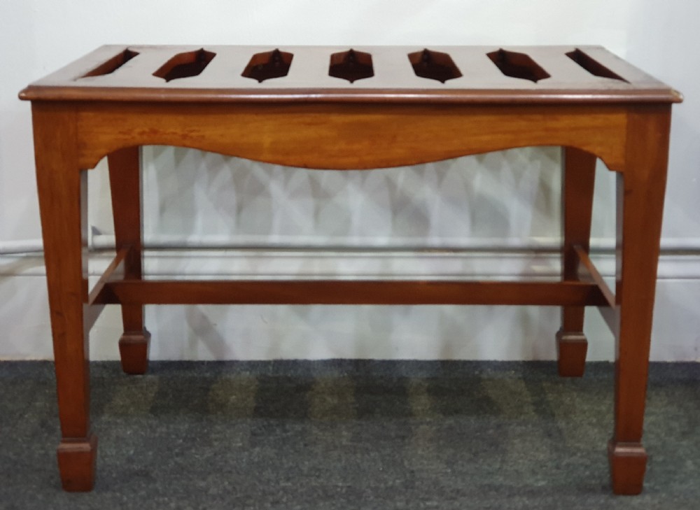 Edwardian Mahogany Luggage Stand c1910 View III