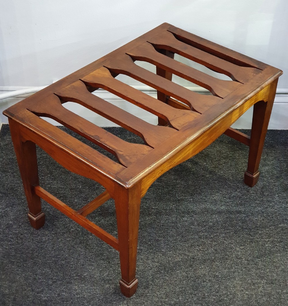 Edwardian Mahogany Luggage Stand c1910 View IV