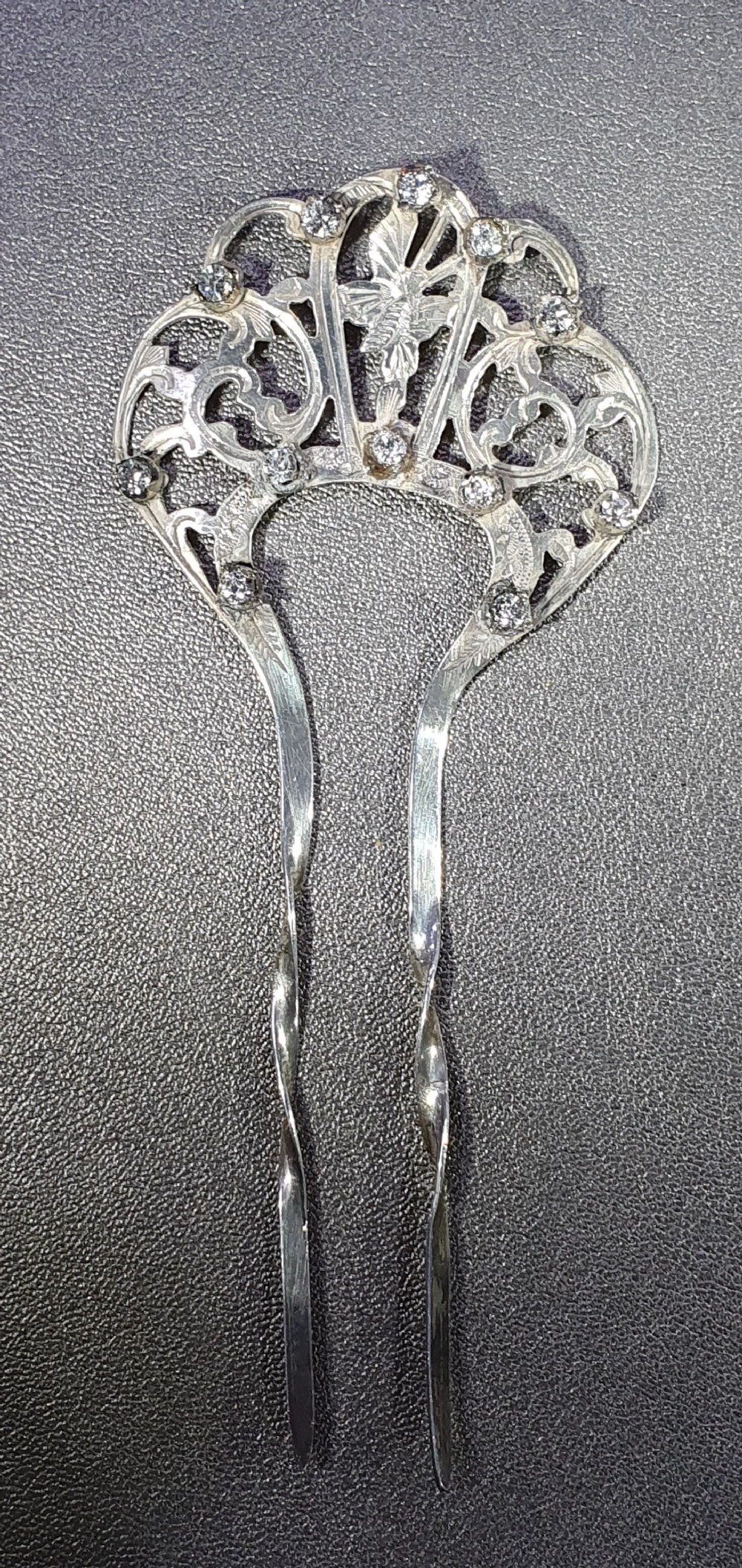 Unusual Edwardian Sterling Silver Hair Comb Chester 1905