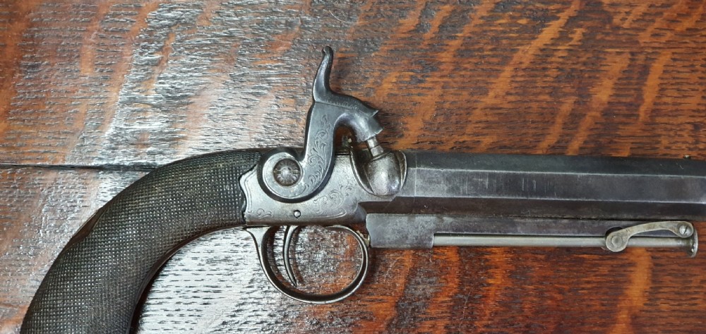 Fine Quality Later Boxed Percussion 32 Bore Belt Pistol Mid 19th Century  View VII