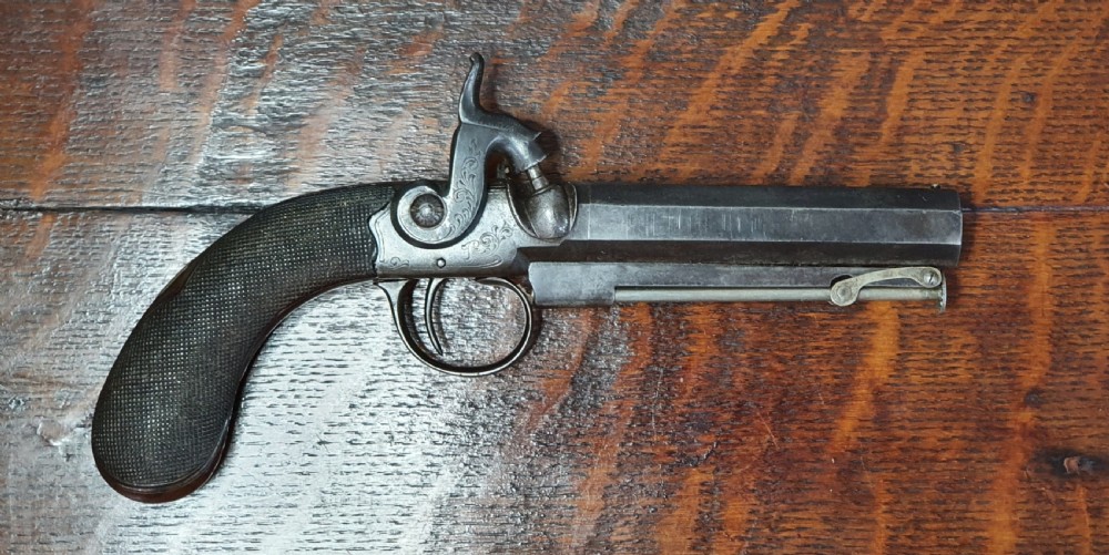 Fine Quality Later Boxed Percussion 32 Bore Belt Pistol Mid 19th Century  View VIII