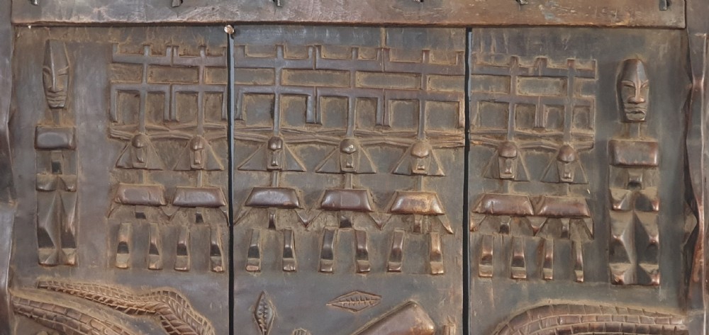 Large Ornate Malian Dogon Granary Door Early 20th Century View II