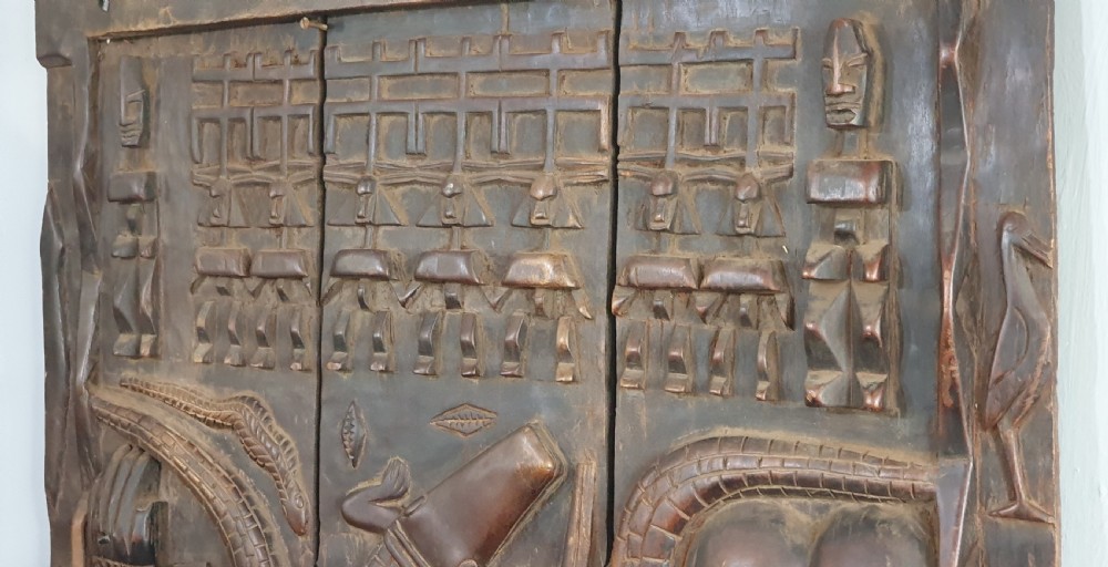 Large Ornate Malian Dogon Granary Door Early 20th Century View V