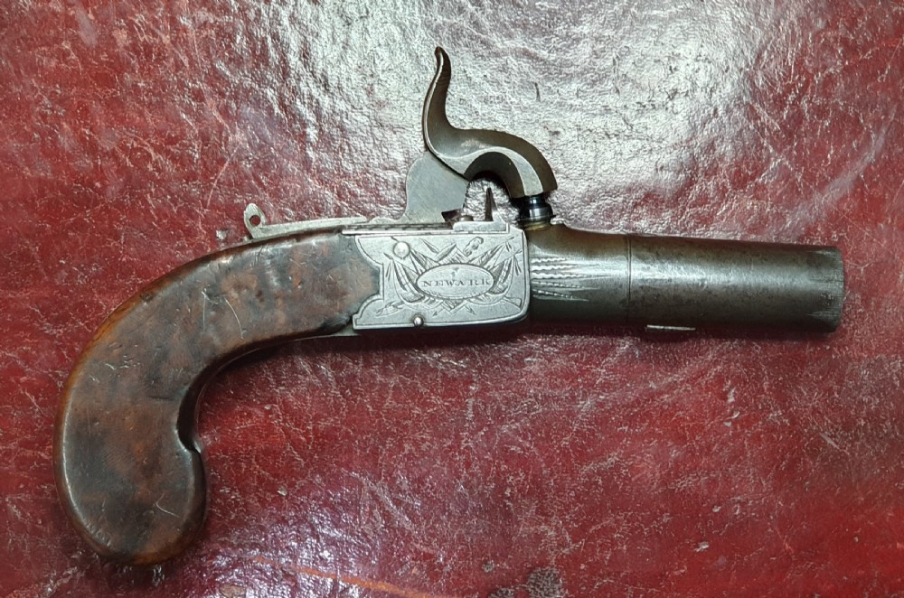 Boxlock Percussion Pocket Pistol by Barner and Boaler, Newark Mid 19th Century View II