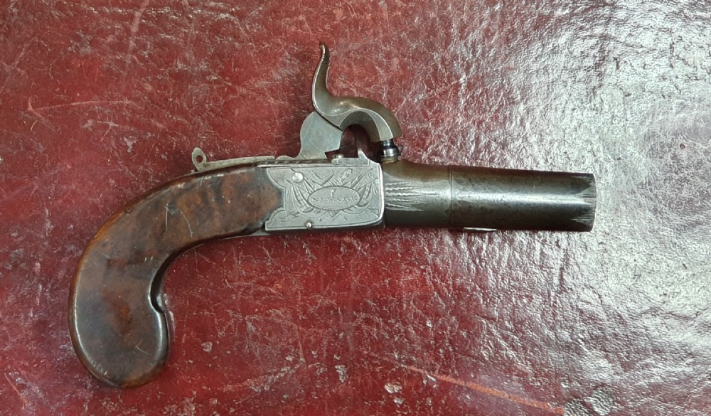 Boxlock Percussion Pocket Pistol by Barner and Boaler, Newark Mid 19th Century View III