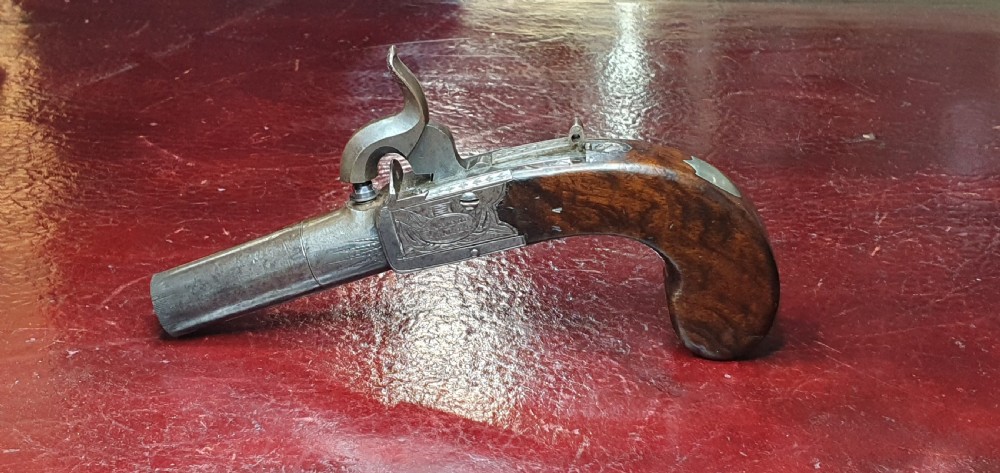 Boxlock Percussion Pocket Pistol by Barner and Boaler, Newark Mid 19th Century View V