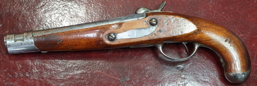 Rare Prussian Dragoon Percussion Holster Pistol Early 19th Century View IV