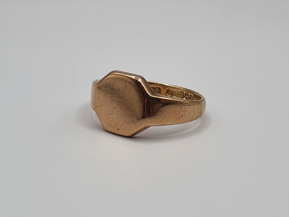 Art Deco 9ct Rose Gold Signet Ring - Size R View IV