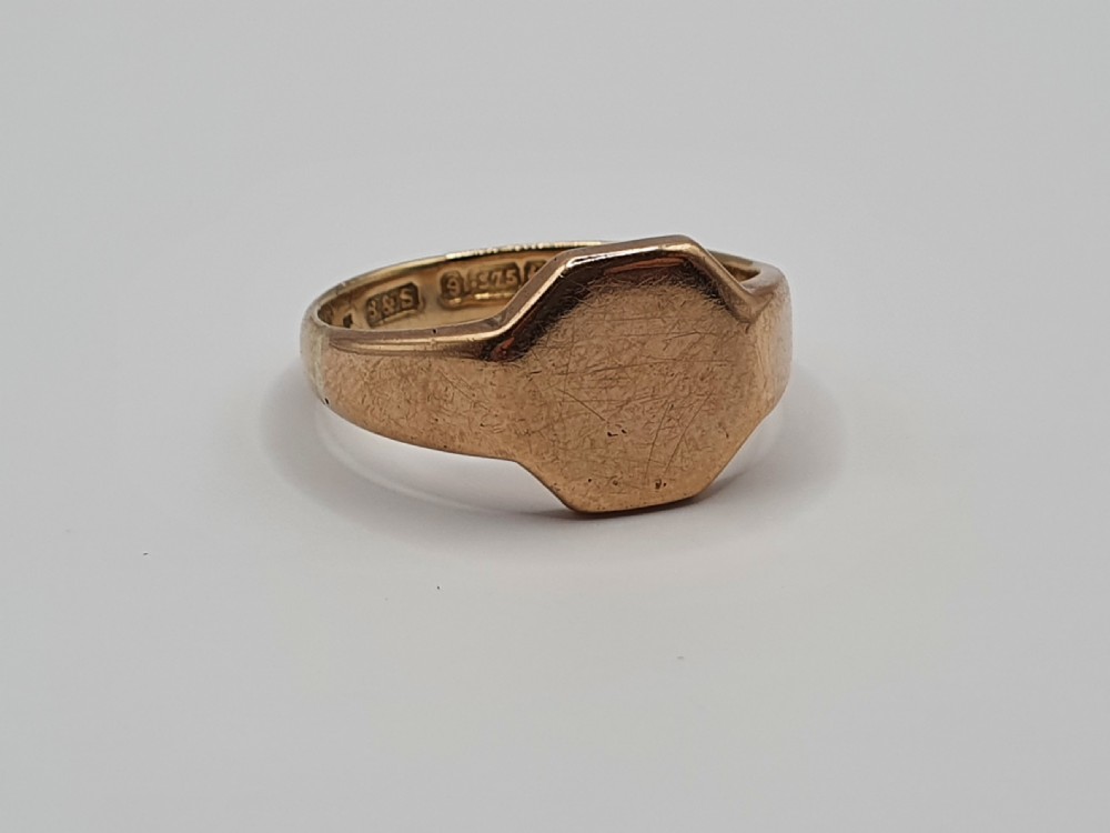 Art Deco 9ct Rose Gold Signet Ring - Size R View V