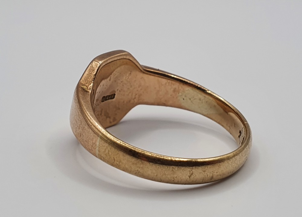Art Deco 9ct Rose Gold Signet Ring - Size R View VI