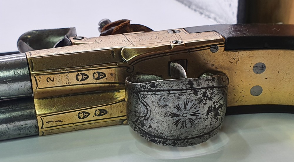 Rare Antique Double Barrelled Flintlock Travelling Pistol by Ketland & Co c1800 View VII