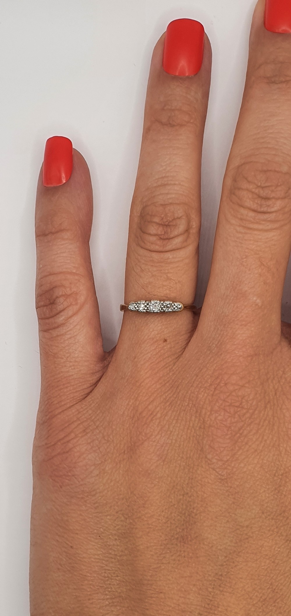 Art Deco Period Diamond & 18ct Gold & Platinum Hallmarked ring Size L View IX