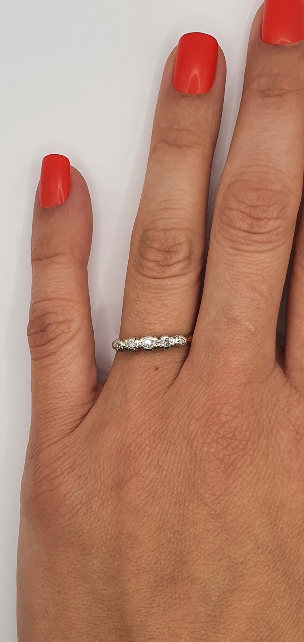 Art Deco Period Diamond & 18ct Gold & Platinum Hallmarked ring Size M1/2 View VIII