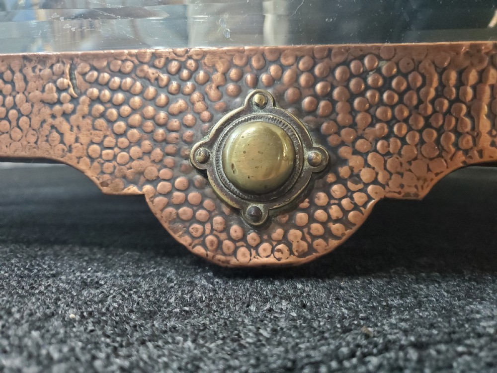 Arts & Crafts Copper & Brass Wall Mirror c1900 View V