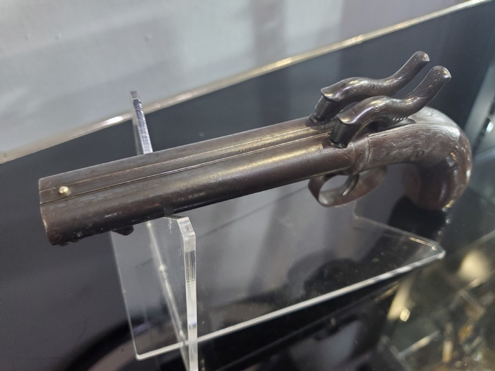 Double Barreled Percussion Boxlock Pocket Pistol 19th Century View II