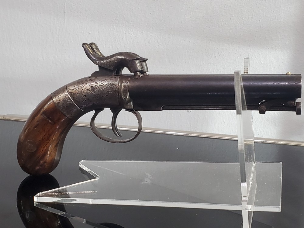 Double Barreled Percussion Boxlock Pocket Pistol 19th Century View VI