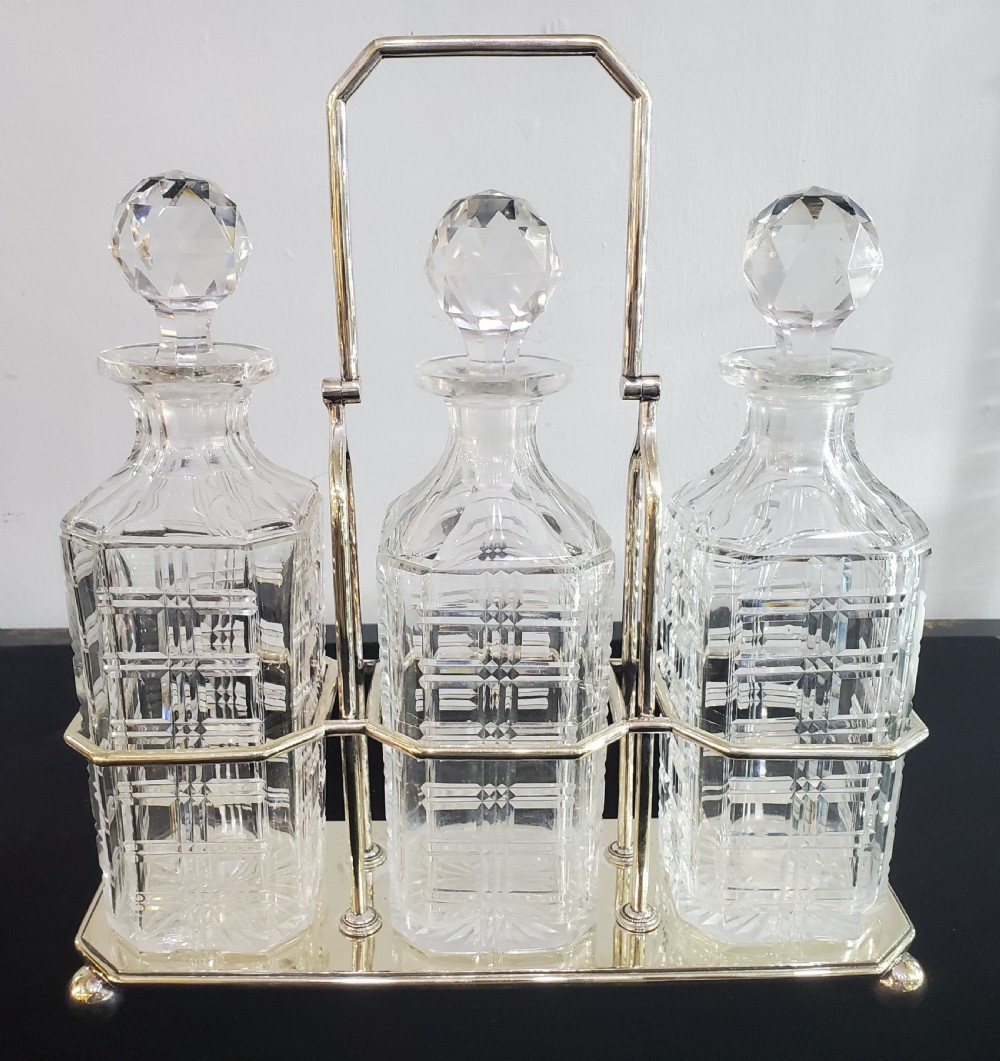 John Round, Birmingham Art Deco Silver Plated Tantalus c1930