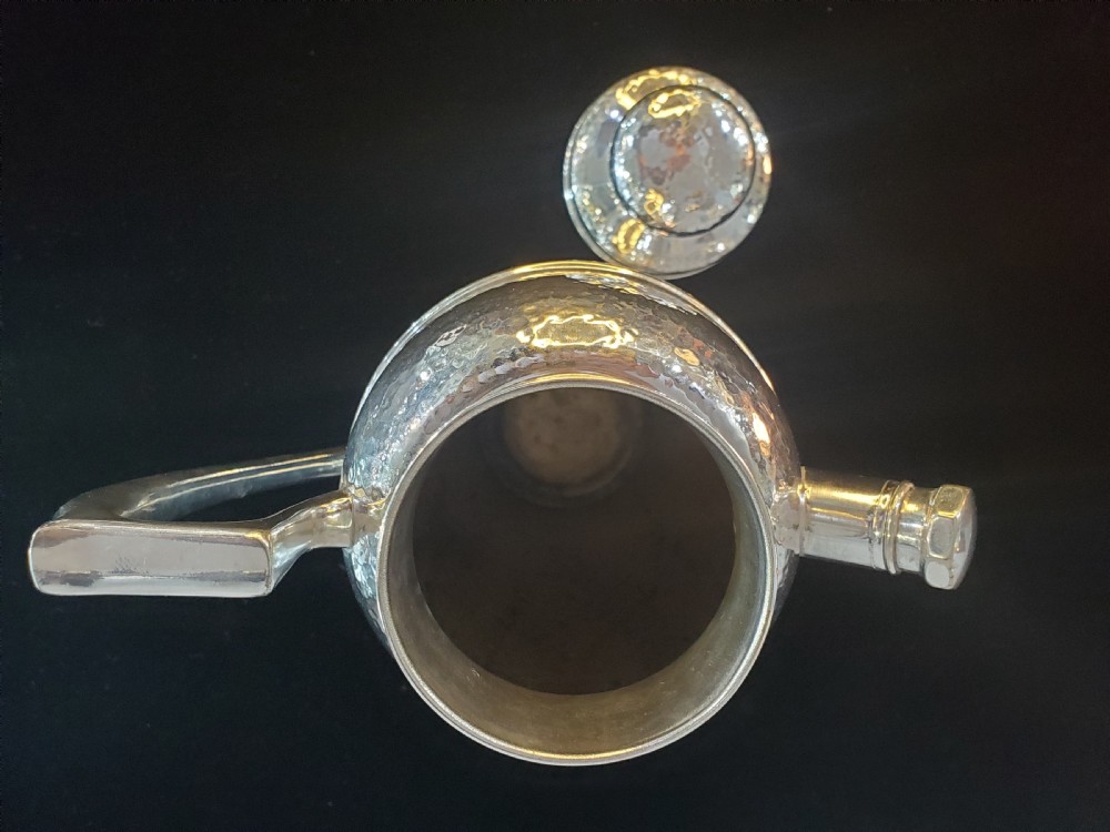 Art Deco North American Cocktail Shaker Jug Hammered Silver Plate c1930s View III