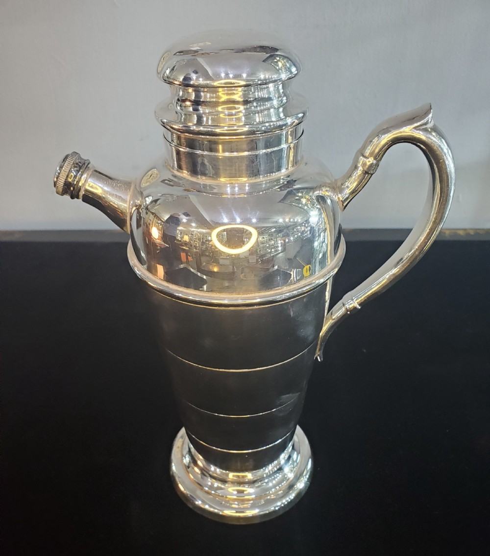 Canadian Art Deco Silver Plated Cocktail Shaker c1930