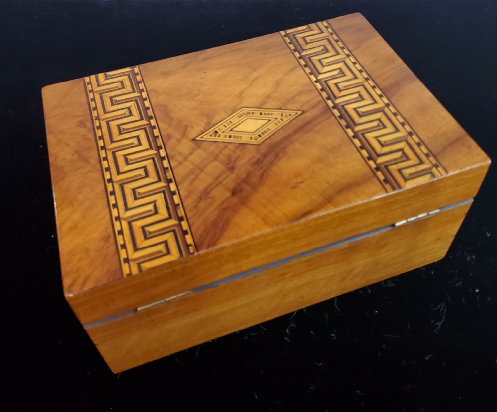 Victorian Parquetry Inlaid Walnut Jewellery Box c1880 View VII