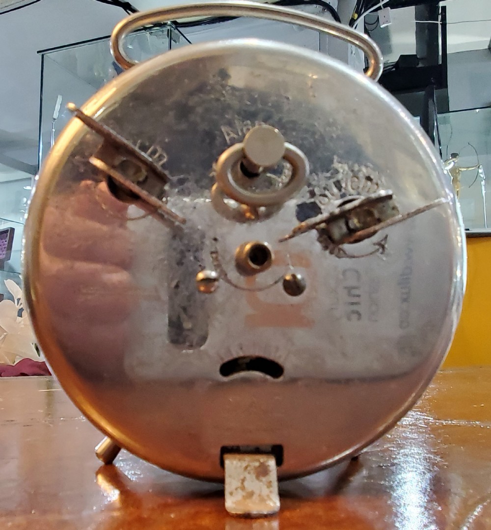 Art Deco Jaz French Chrome Travel Alarm Clock 1930-40 View V