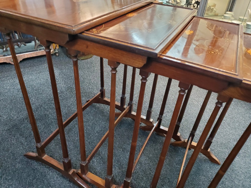 Edwardian Set of x4 Nesting Tables Awarded to Cadbury Family c1900 View II