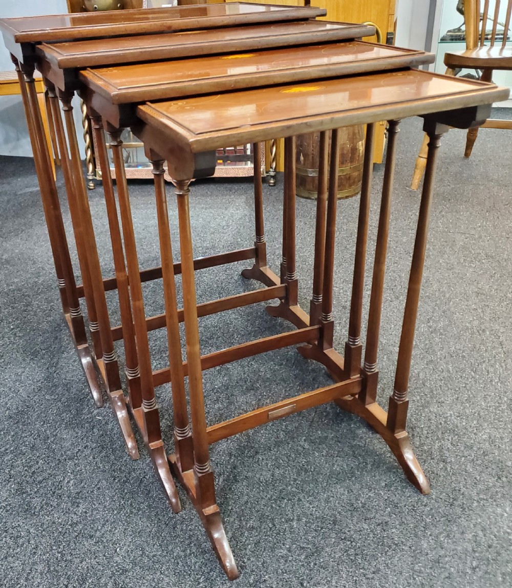 Edwardian Set of x4 Nesting Tables Awarded to Cadbury Family c1900