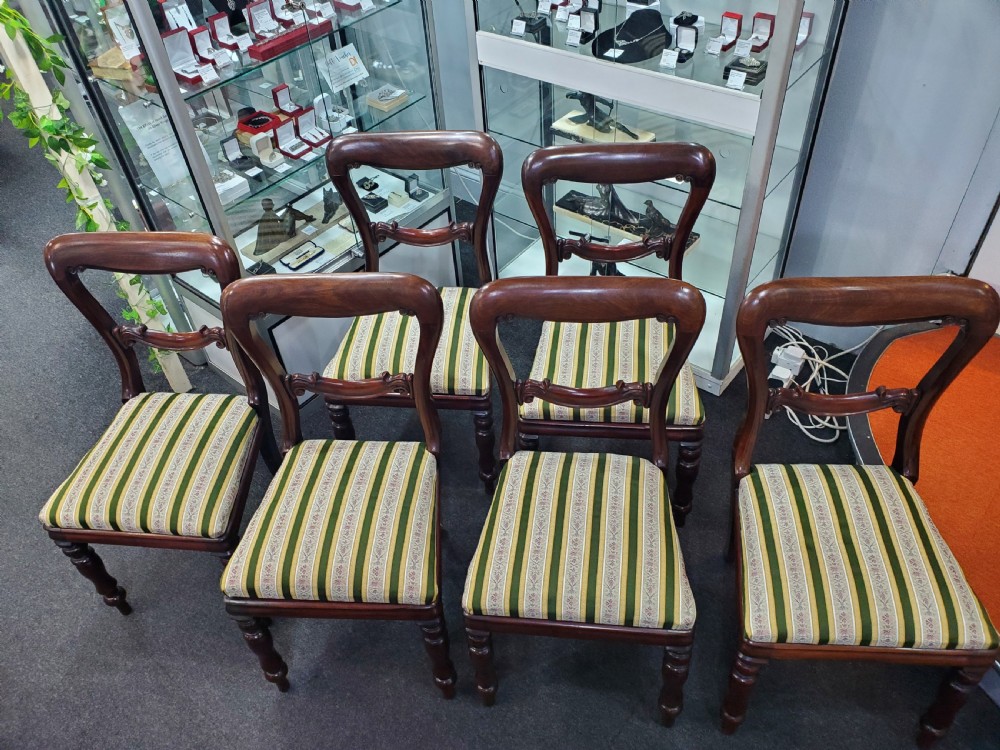 Six Victorian Balloon Back Regency Style Mahogany Dining Chairs c1880 View VIII