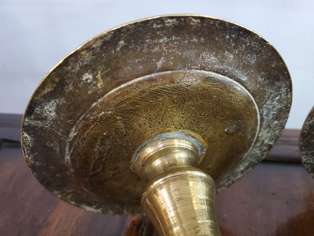 Pricket Candlesticks Dutch Colonial Pair 17th Century View IX