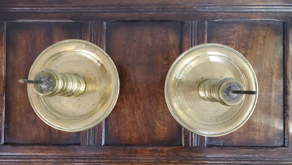 Pricket Candlesticks Dutch Colonial Pair 17th Century View XI