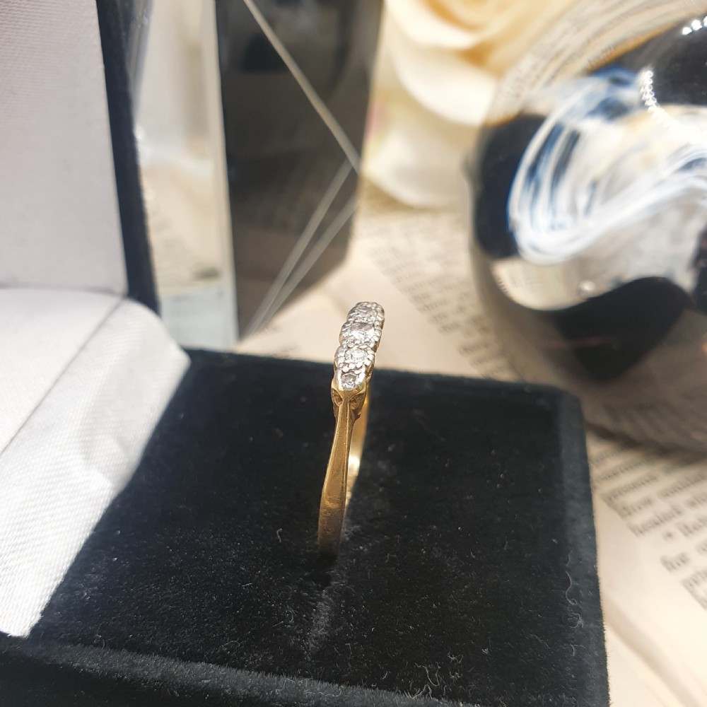 Art Deco Period Diamond & 18ct Gold & Platinum Ring - size L View IV