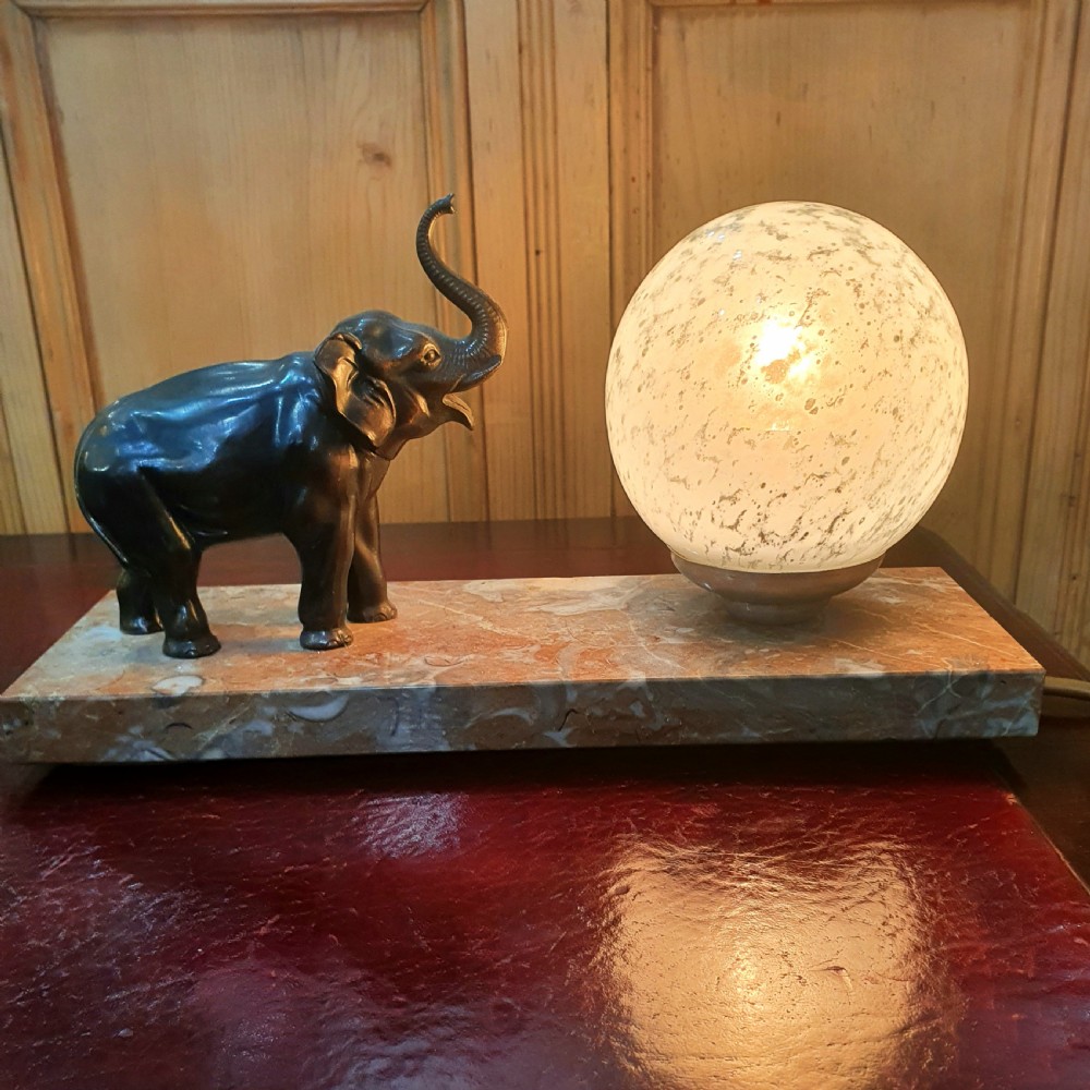 French Art Deco Elephant Mood Lamp c1920-30s